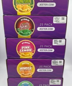 Introducing Baby Jeeters, the ultimate compact and powerful pre-roll experience for cannabis connoisseurs who crave premium quality, potency, and convenience. These authentic pre-rolls pack a punch with 100% top-shelf flower and are designed for those who appreciate the finest cannabis, but prefer a more manageable, on-the-go option. Baby Jeeters are the miniature version of the iconic Jeeter pre-rolls, making them perfect for solo sessions or when you want a quick, intense high without the commitment of a full-sized joint.