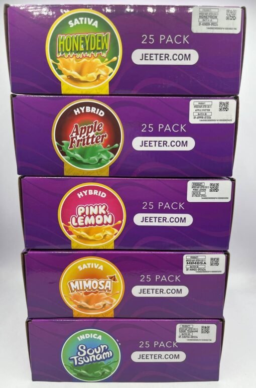 Introducing Baby Jeeters, the ultimate compact and powerful pre-roll experience for cannabis connoisseurs who crave premium quality, potency, and convenience. These authentic pre-rolls pack a punch with 100% top-shelf flower and are designed for those who appreciate the finest cannabis, but prefer a more manageable, on-the-go option. Baby Jeeters are the miniature version of the iconic Jeeter pre-rolls, making them perfect for solo sessions or when you want a quick, intense high without the commitment of a full-sized joint.