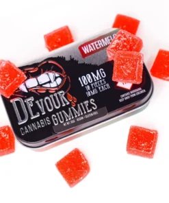 Devour Gummies Watermelon –100mg THC Per Package (10mg THC Per Piece)