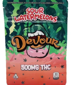 Devour Sour Watermelon 500mg THC Gummies